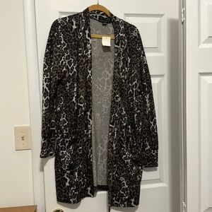 Cheetah Long Sleeve Cardigan | Sanctuary from Nordstrom Rack, Size XL, NWT